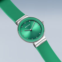Load image into Gallery viewer, BERING Classic Polished Green Silicon Strap