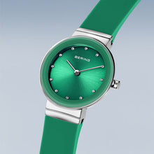 Load image into Gallery viewer, BERING Classic Polished Green Silicon Strap