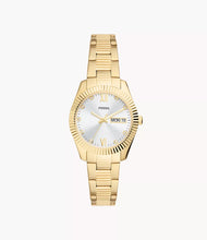 Load image into Gallery viewer, FOSSIL Scarlette Three-Hand Day-Date Gold-Tone Stainless Steel