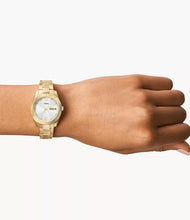 Load image into Gallery viewer, FOSSIL Scarlette Three-Hand Day-Date Gold-Tone Stainless Steel