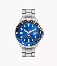 Load image into Gallery viewer, FOSSIL Blue GMT Stainless Steel Watch