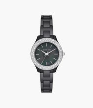 Load image into Gallery viewer, MICHAEL KORS Liliane Three-Hand Black Ceramic