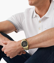 Load image into Gallery viewer, Michael Kors Lexington Men's Gold-Tone Black Dial
