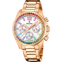 Load image into Gallery viewer, FESTINA ROSE GOLD RAINBOW WATCH F20639/2 WITH STEEL STRAP