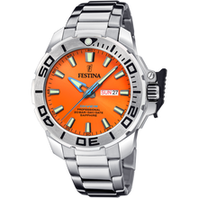 Load image into Gallery viewer, FESTINA MEN'S ORANGE STAINLESS STEEL WATCH BRACELET + FREE ORANGE RUBBER STRAP F20665/5