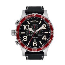 Load image into Gallery viewer, NIXON 51-30 Chrono Leather Silver/Black/Cranberry