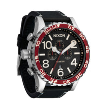Load image into Gallery viewer, NIXON 51-30 Chrono Leather Silver/Black/Cranberry