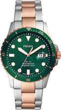 Load image into Gallery viewer, FOSSIL FB-01 BOTTLE GREEN/ROSEGOLD/SSTEEL
