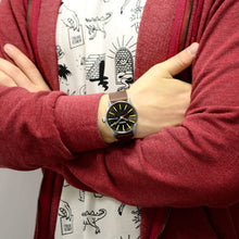 Load image into Gallery viewer, NIXON SENTRY LEATHER BLACK/BROWN
