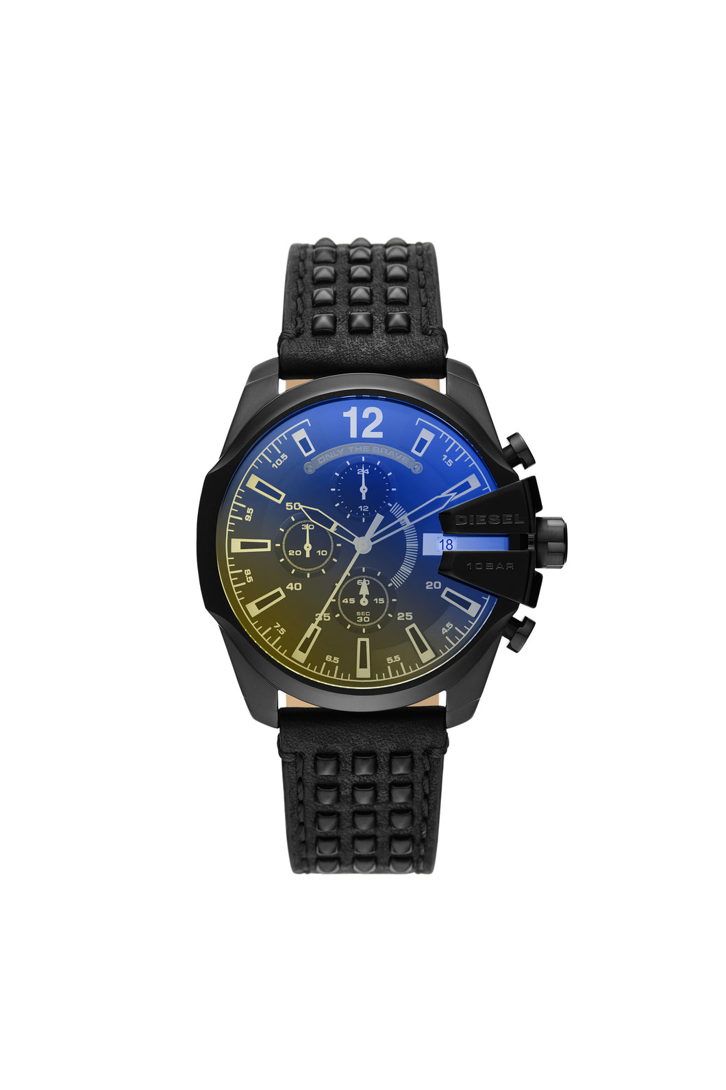 DIESEL Baby Chief chronograph black leather