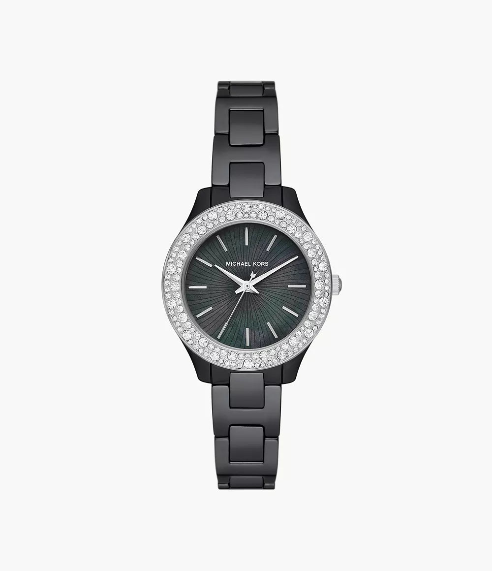 MICHAEL KORS Liliane Three-Hand Black Ceramic