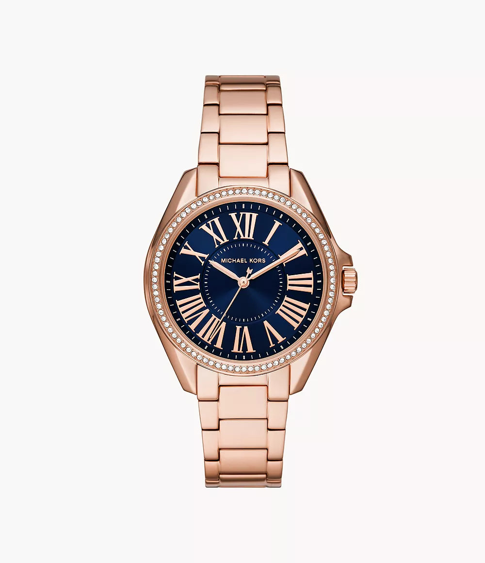 Michael Kors Kacie Three-Hand Rose Gold-Tone Stainless Steel