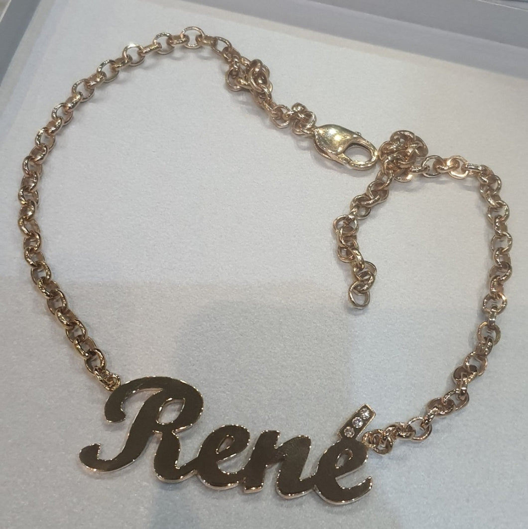 Nameplate and chain